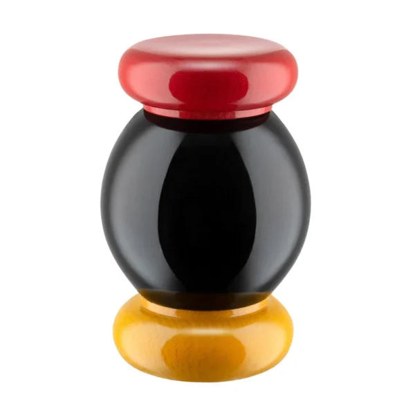 ALESSI Macinasale, pepe, spezie "ES18" design Sottsass, nero/giallo/rosso